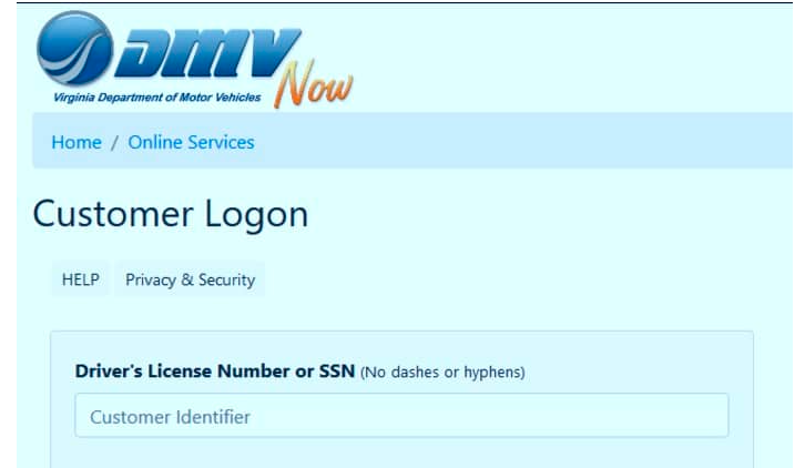 DMVNow Login Portal